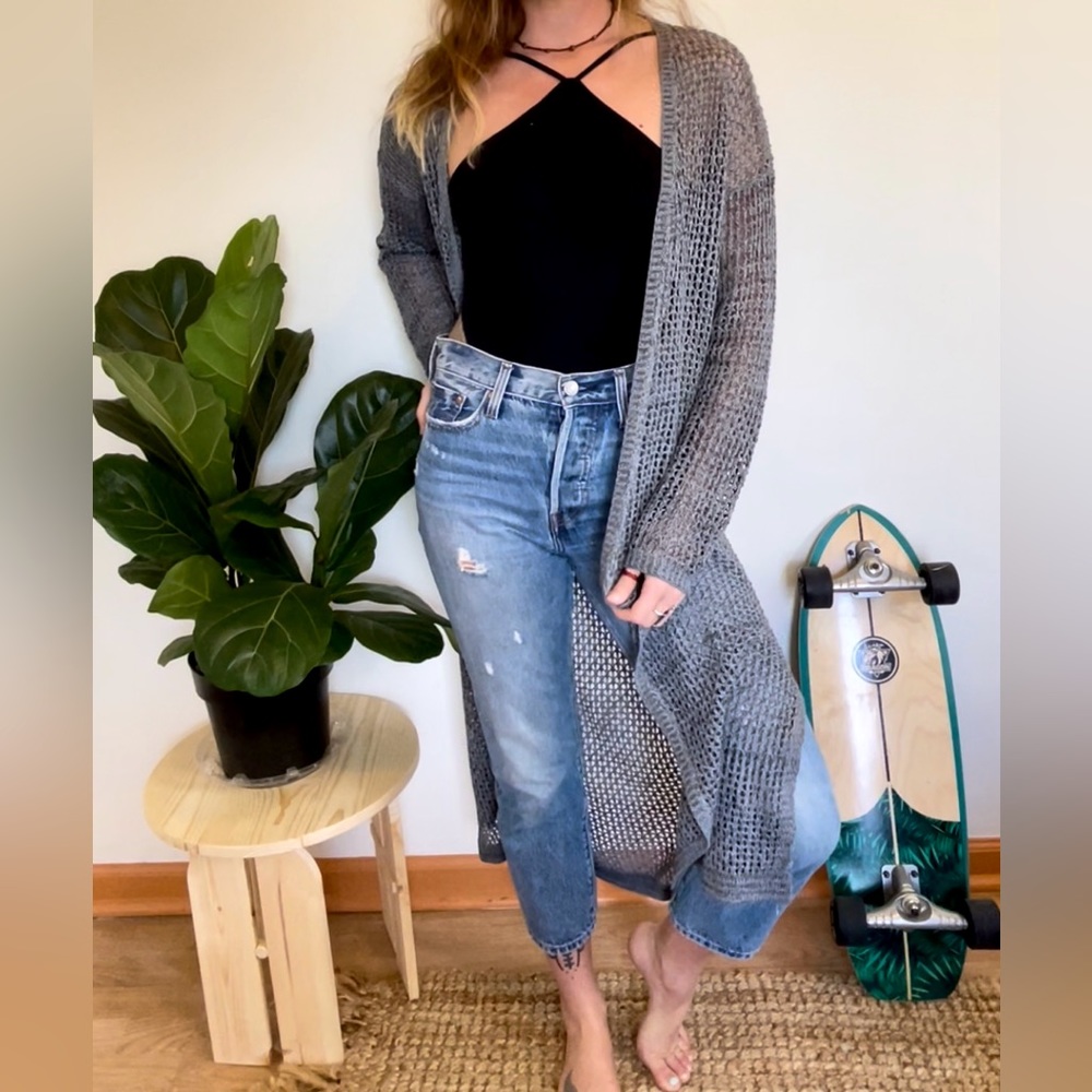 Gray Duster Cardigan